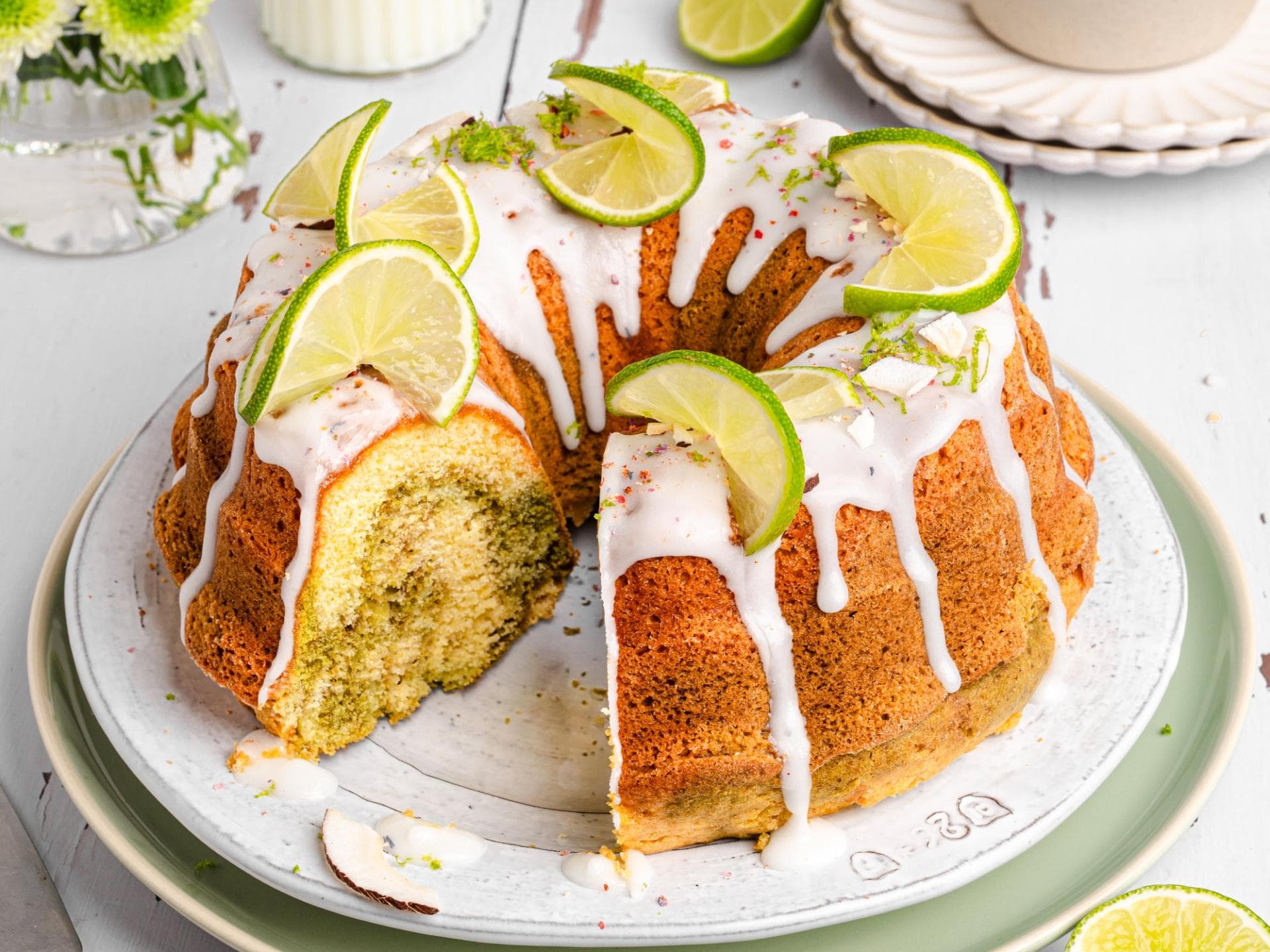 Matcha-Limetten-Marmorkuchen 