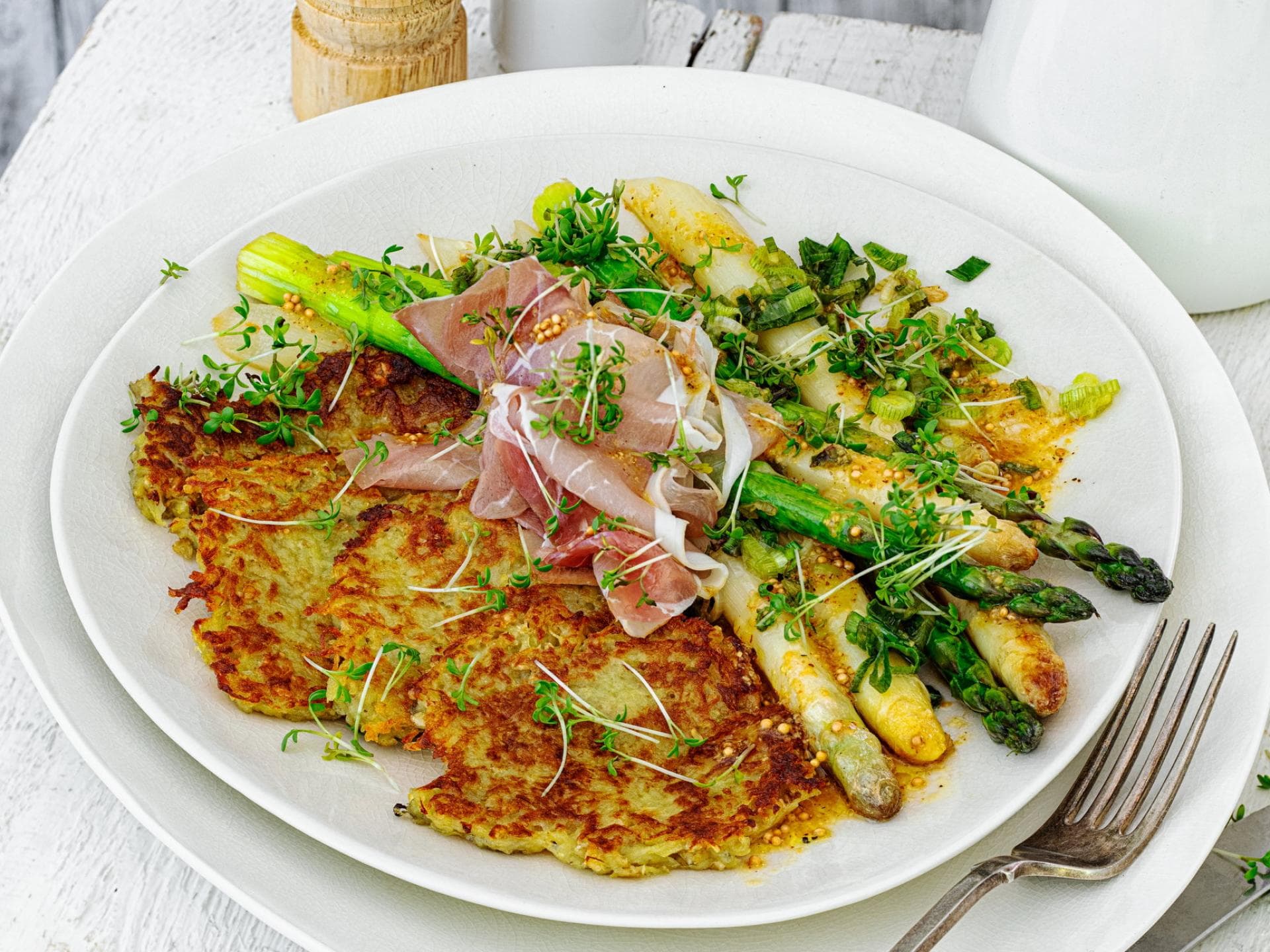 Reibekuchen mit Spargel Reibekuchen mit Spargel