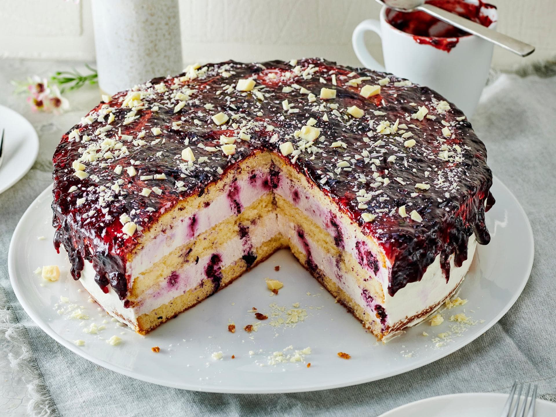 Frischkäsetorte mit Blaubeeren Frischkäsetorte mit Blaubeeren