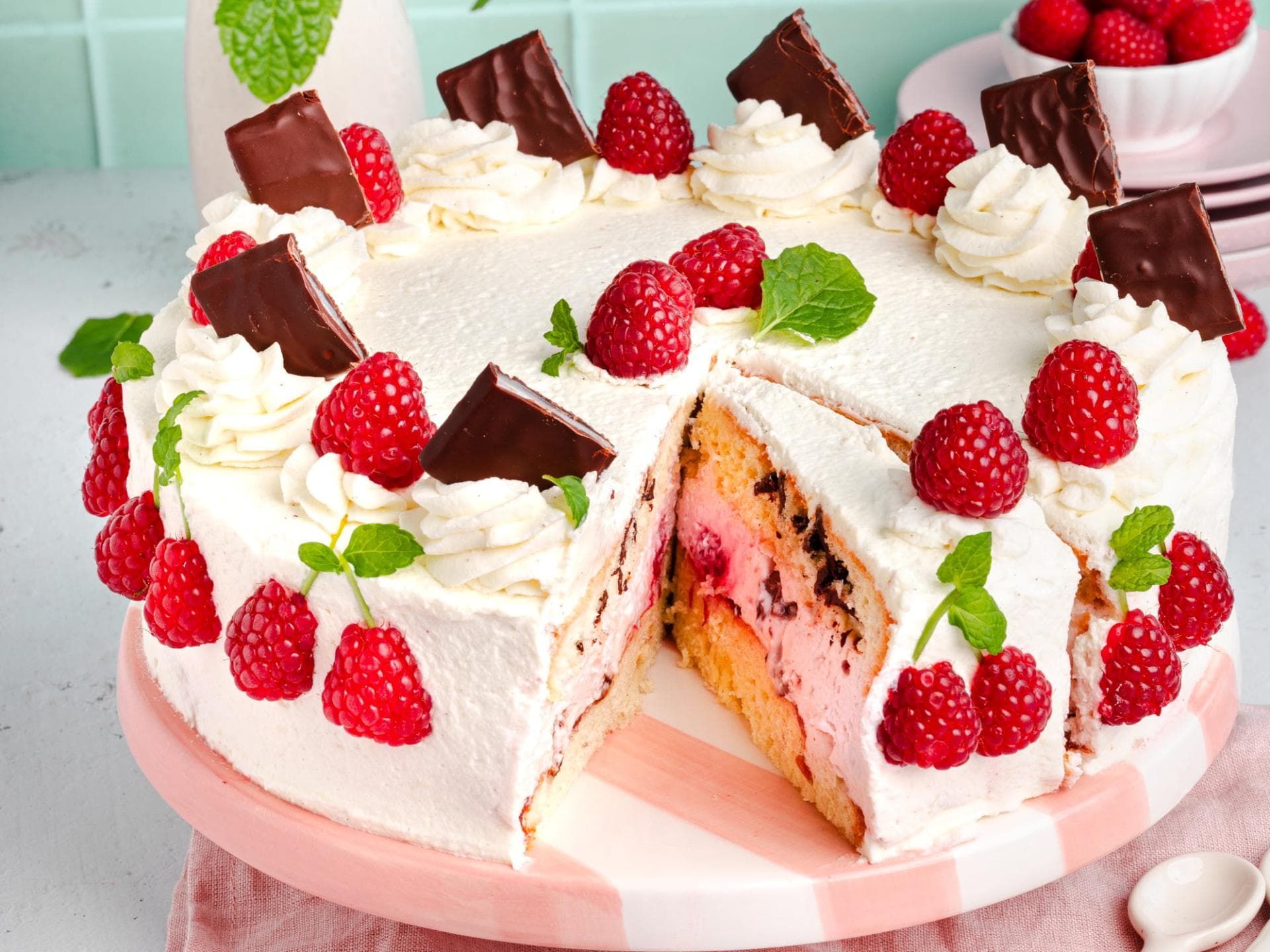 Himbeer-Minz-Torte 