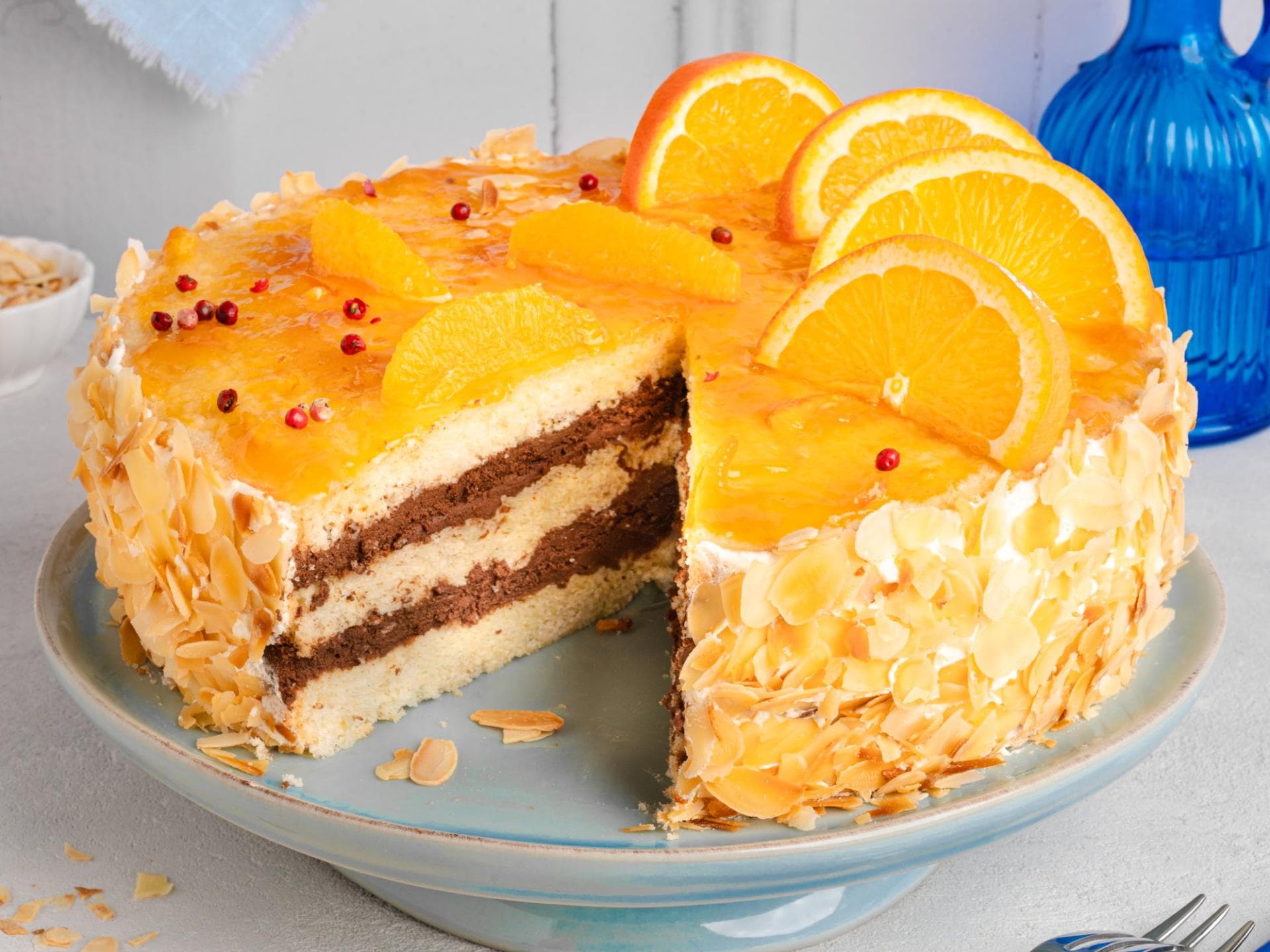 Orangentorte mit Schokoladenmousse Orangentorte mit Schokoladenmousse
