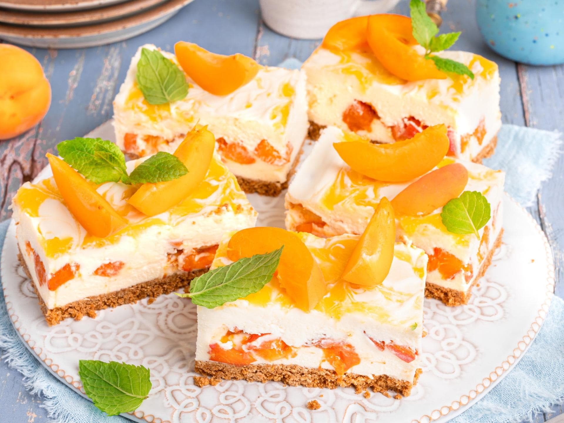 Aprikosen-Cheesecake-Schnitten Aprikosen-Cheesecake-Schnitten