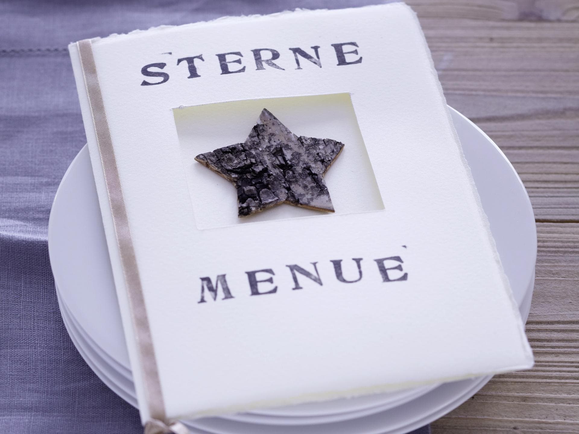 Menükarte fürs Fest selbstgemacht