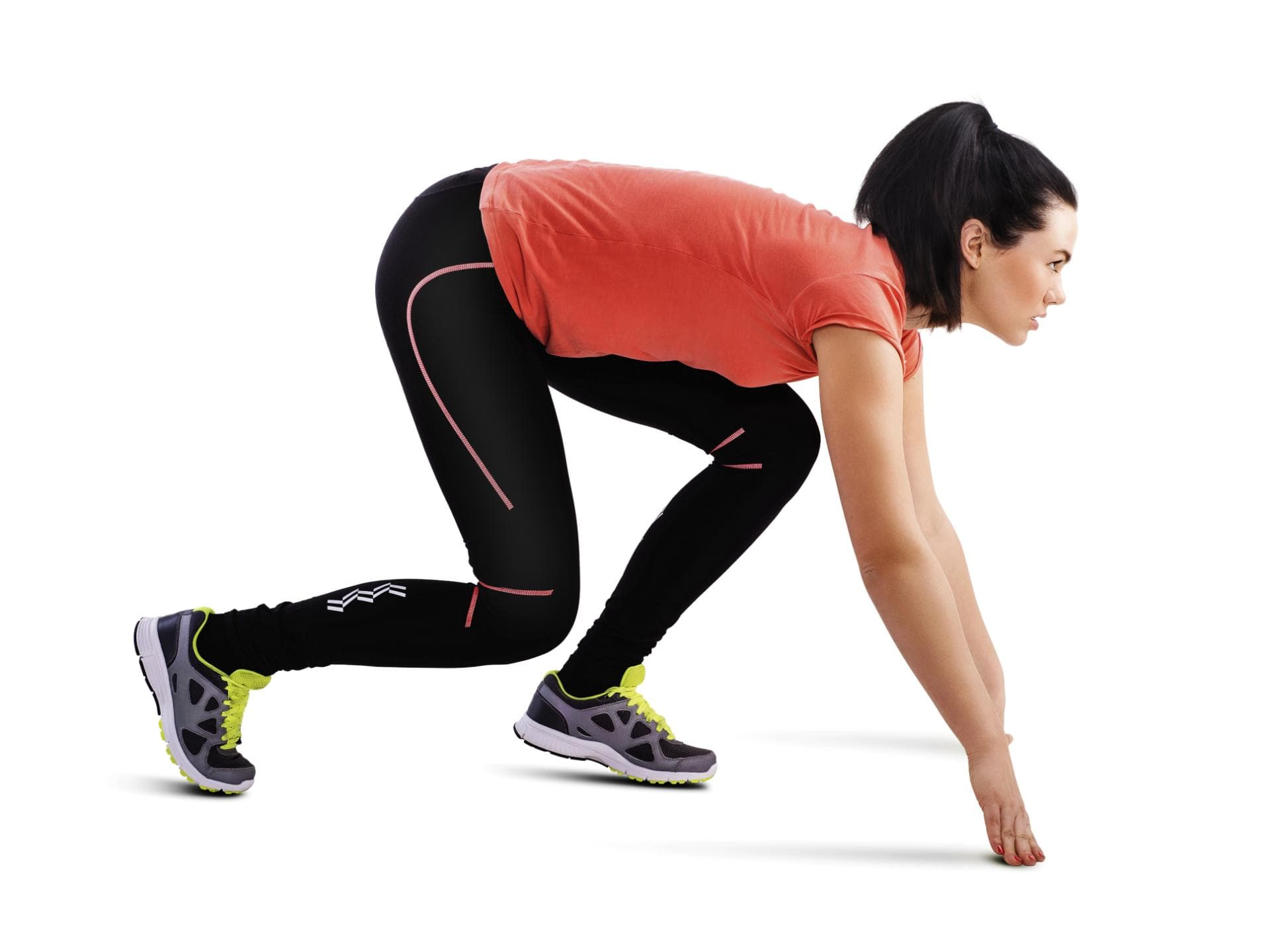 Frau setzt zum Sprint an - Erfahren Sie mehr über das 4-Minuten Training: Tabata