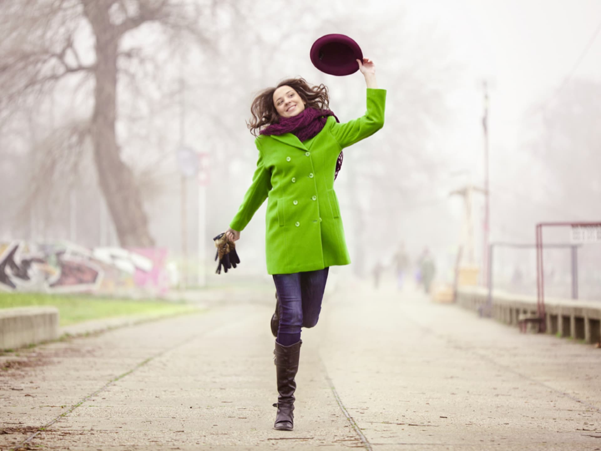 Frau im Winter