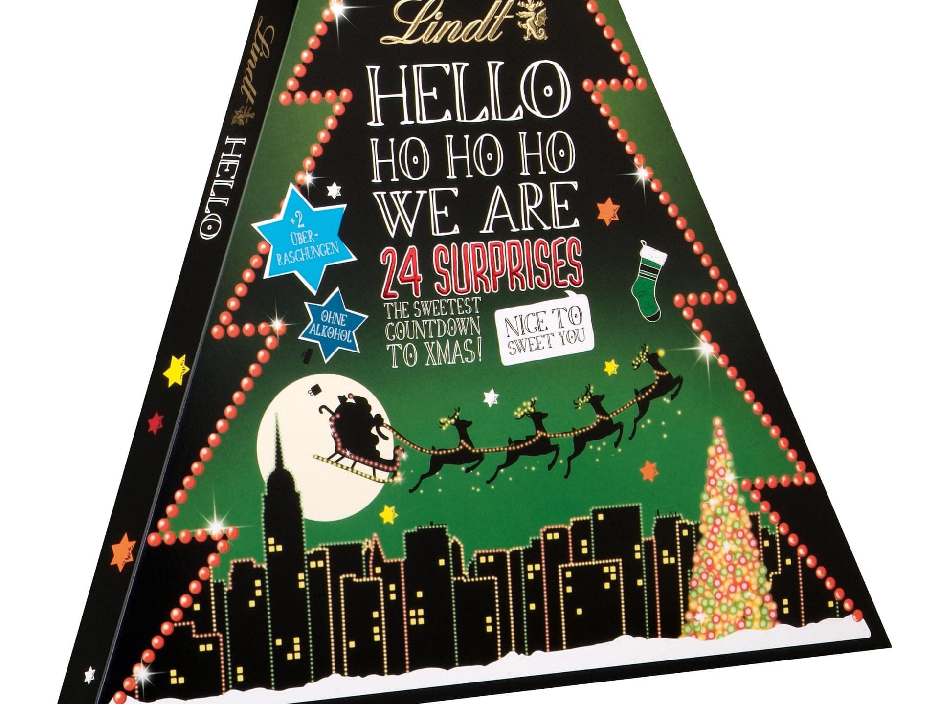 Lindt-HELLO-Adventskalender in Tannenbaumform