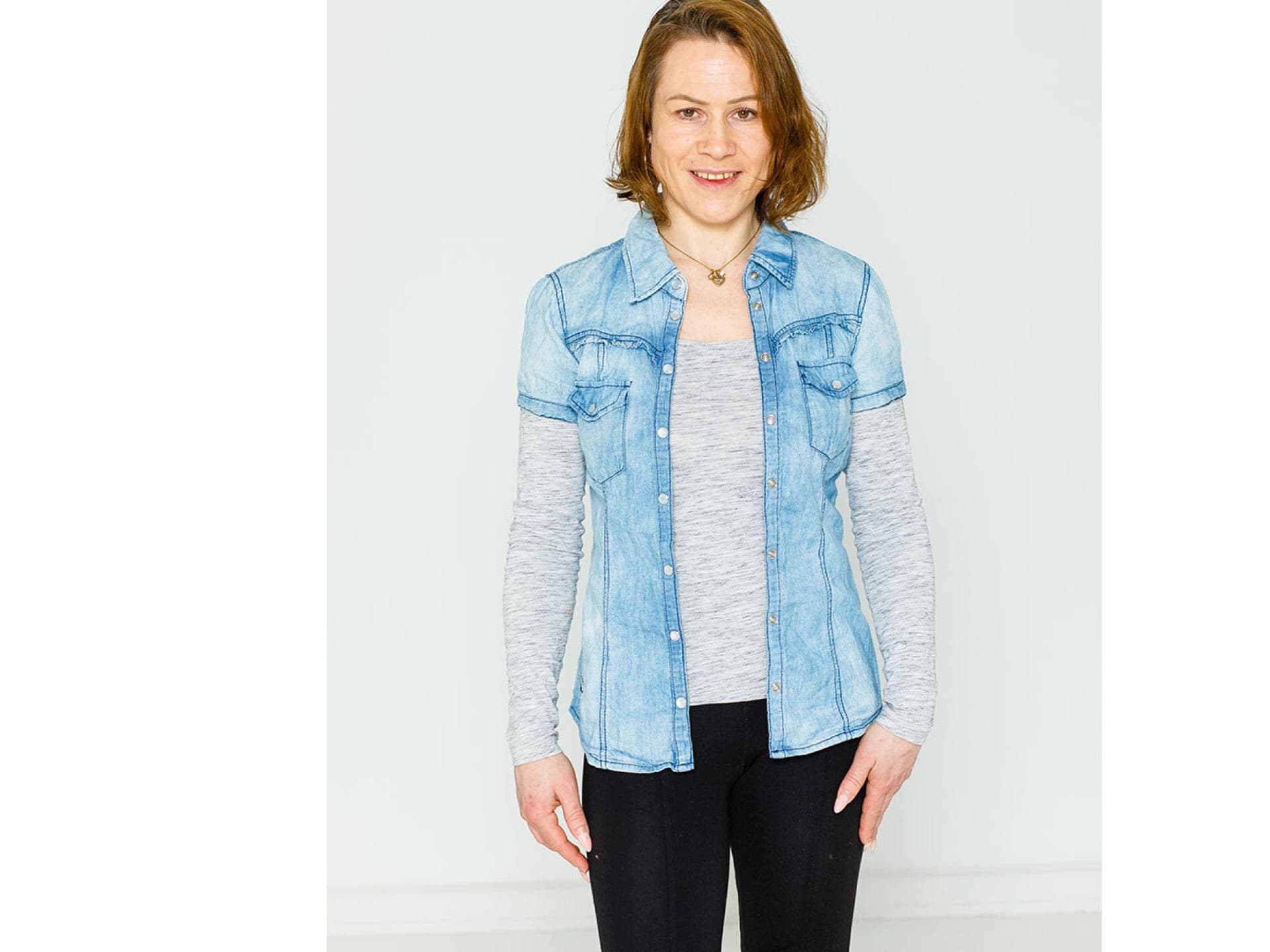 Mandy vor ihrem Umstyling