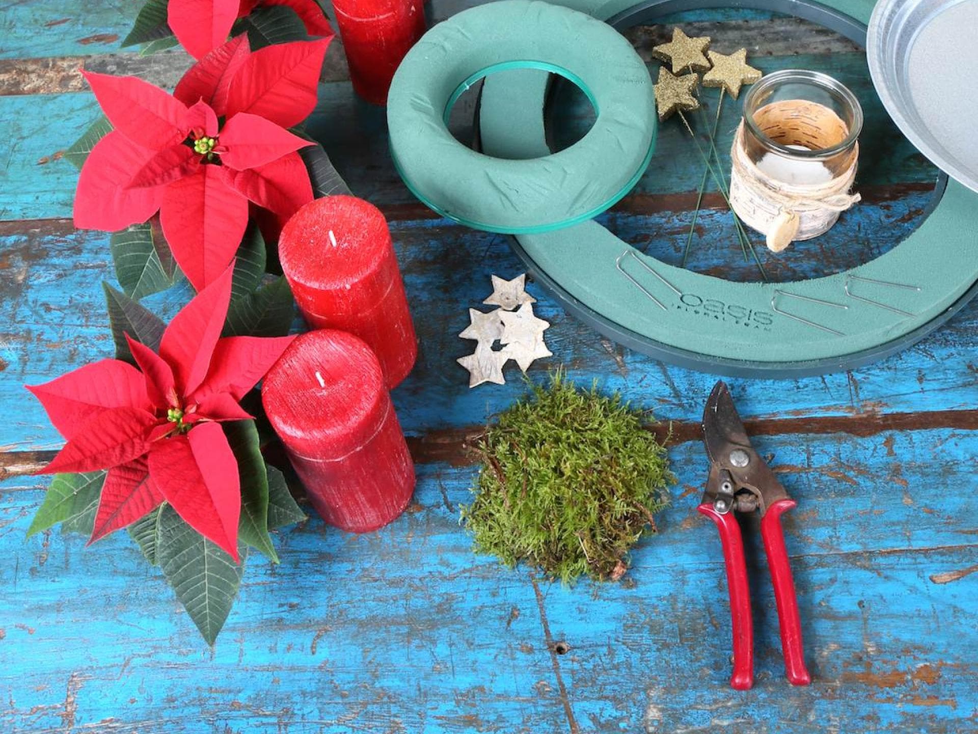 Material für Adventskranz Materialien für Adventskranz