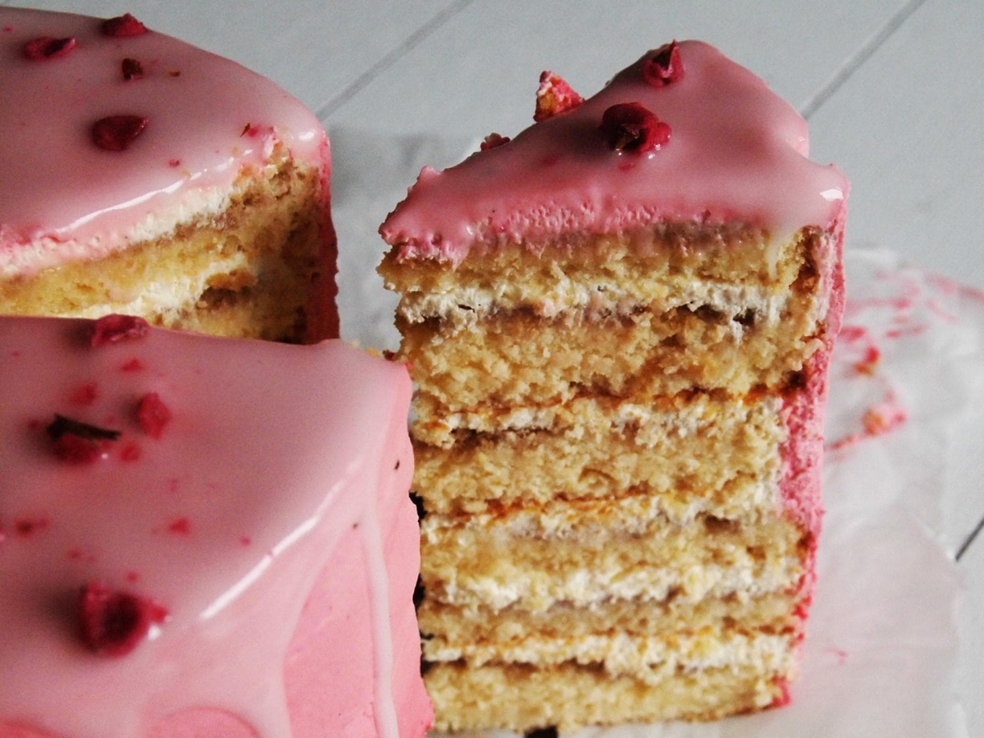 Rosafarbene Torte