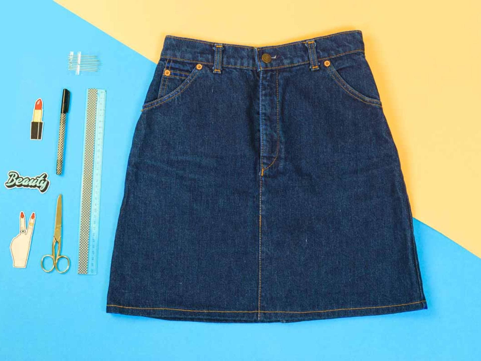 DIY Fransenrock mit Patches Step-by-Step Anleitung Fransenrock mit Patches