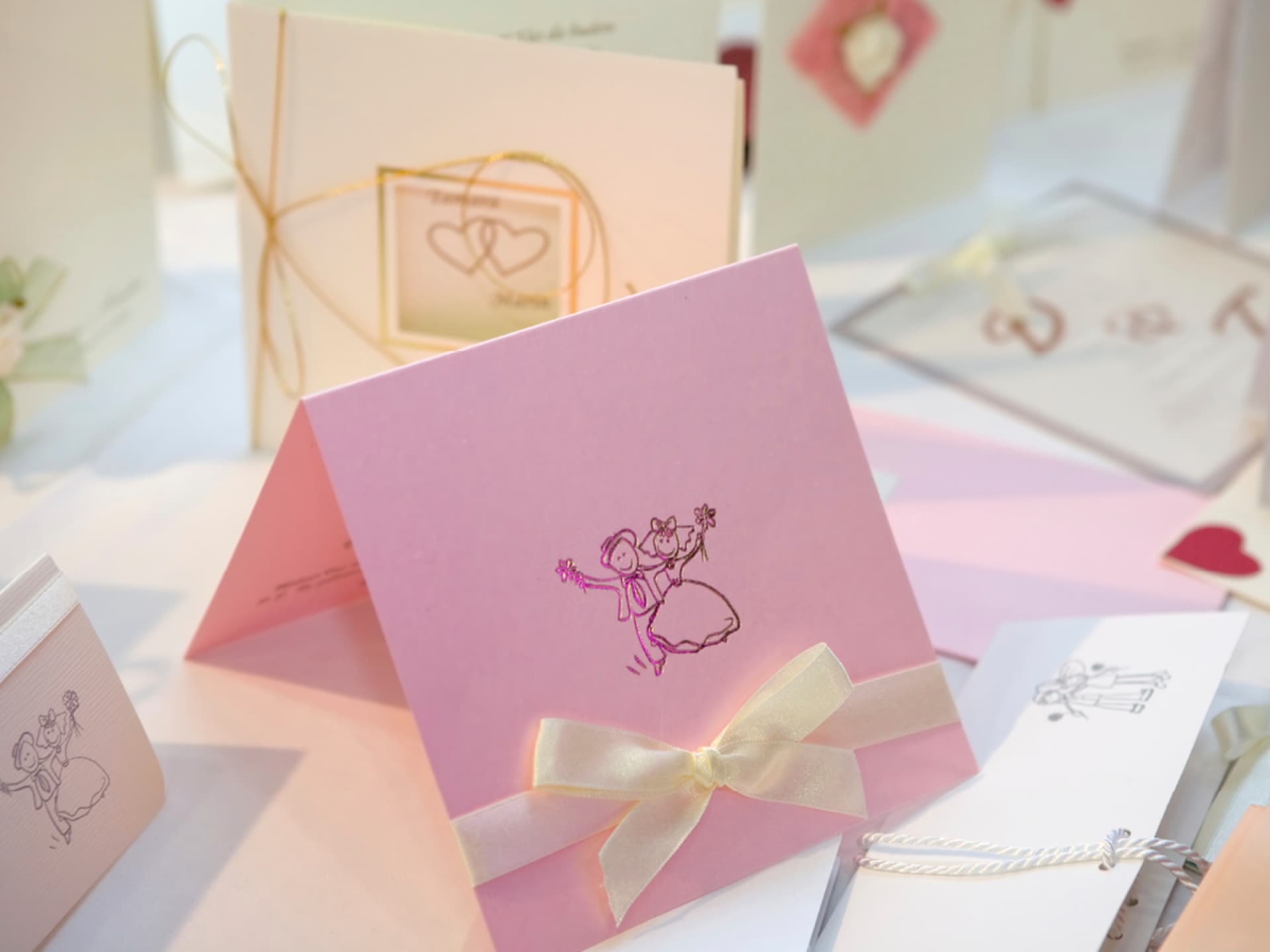 Selbst gebastelte Hochzeitseinladungskarten