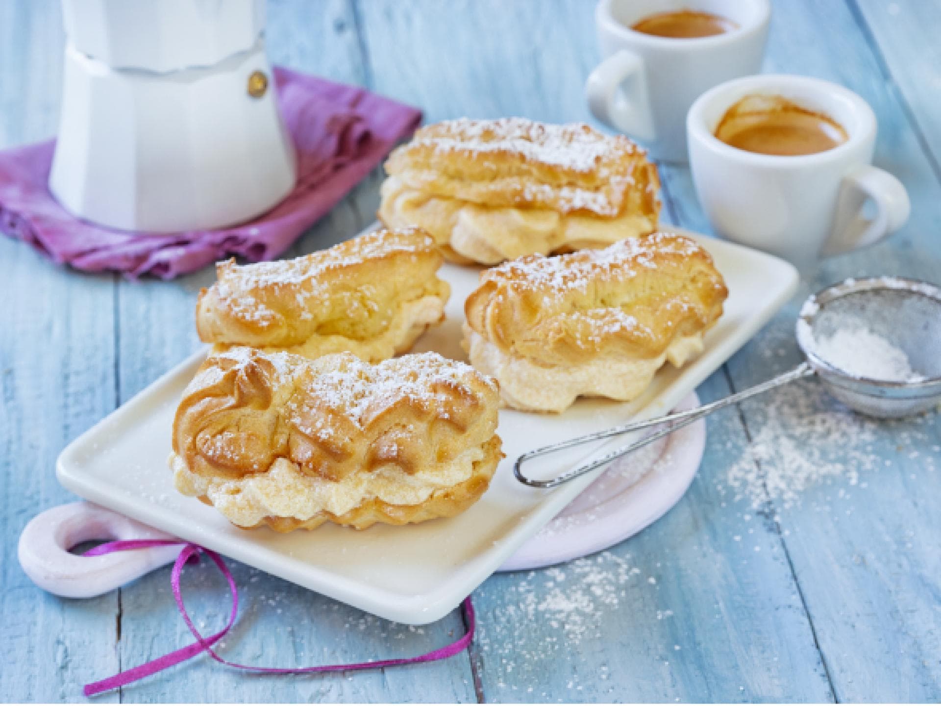 Eclairs mit Espressocreme Eclairs mit Espressocreme