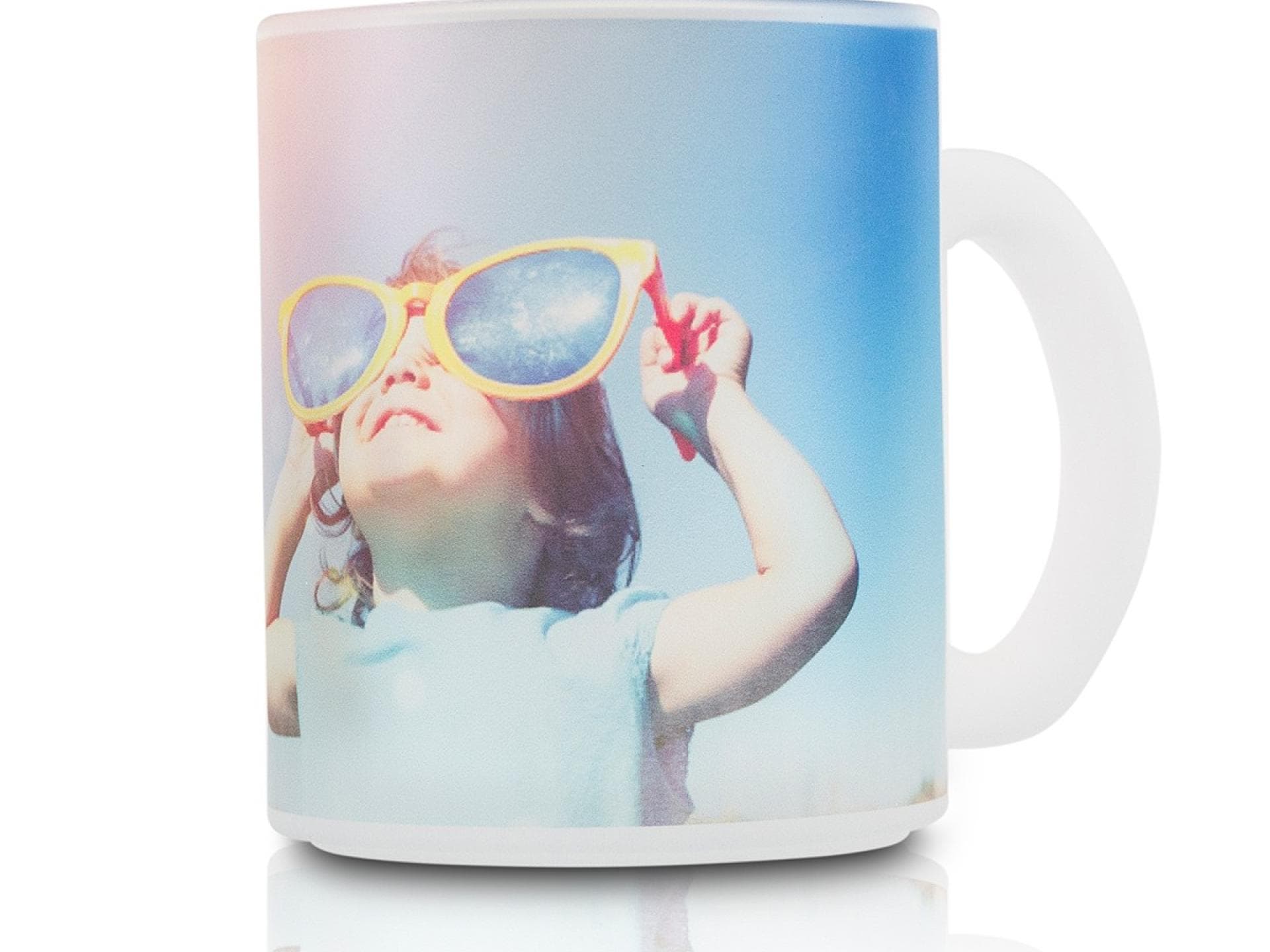Fototasse aus satiniertem Glas