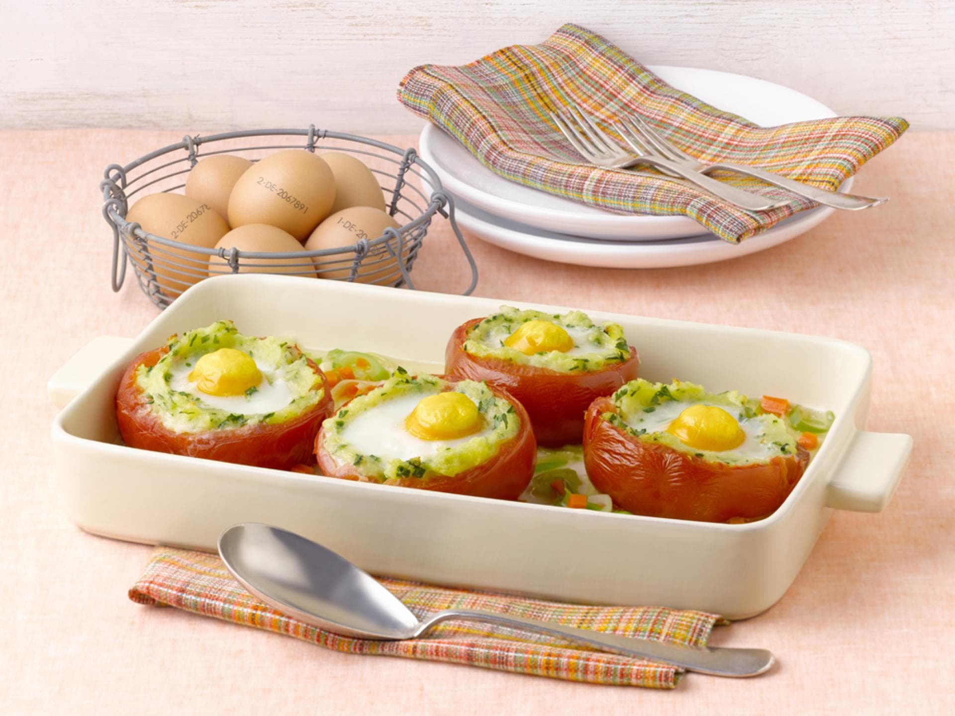 Gebackene Tomaten mit Ei