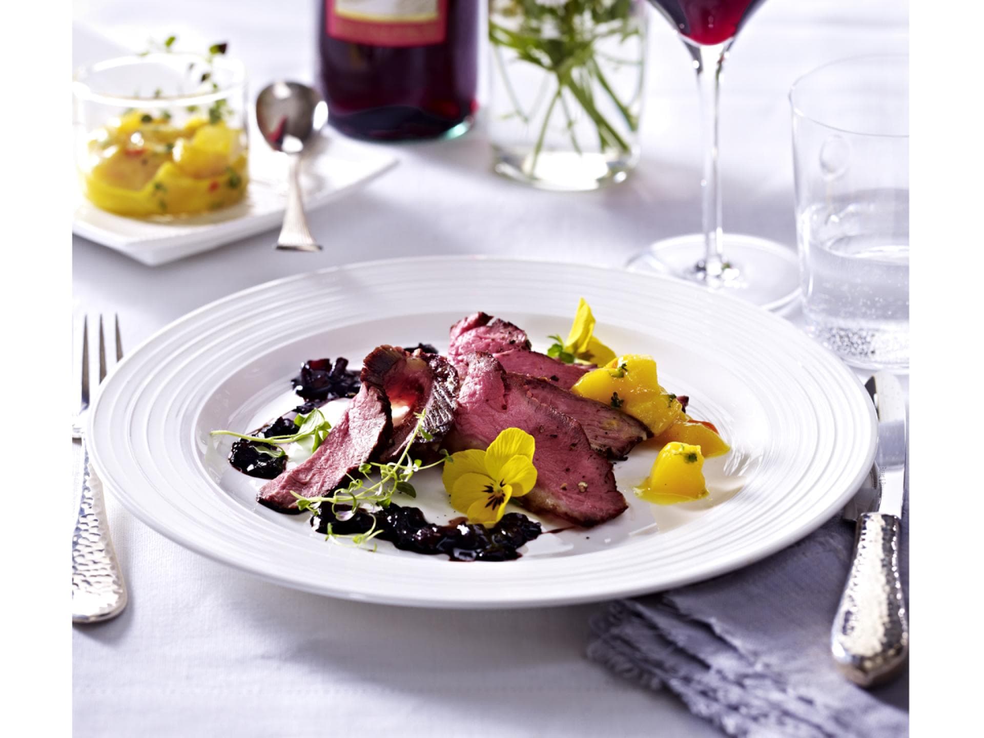 Flanksteak mit Mangochutney
