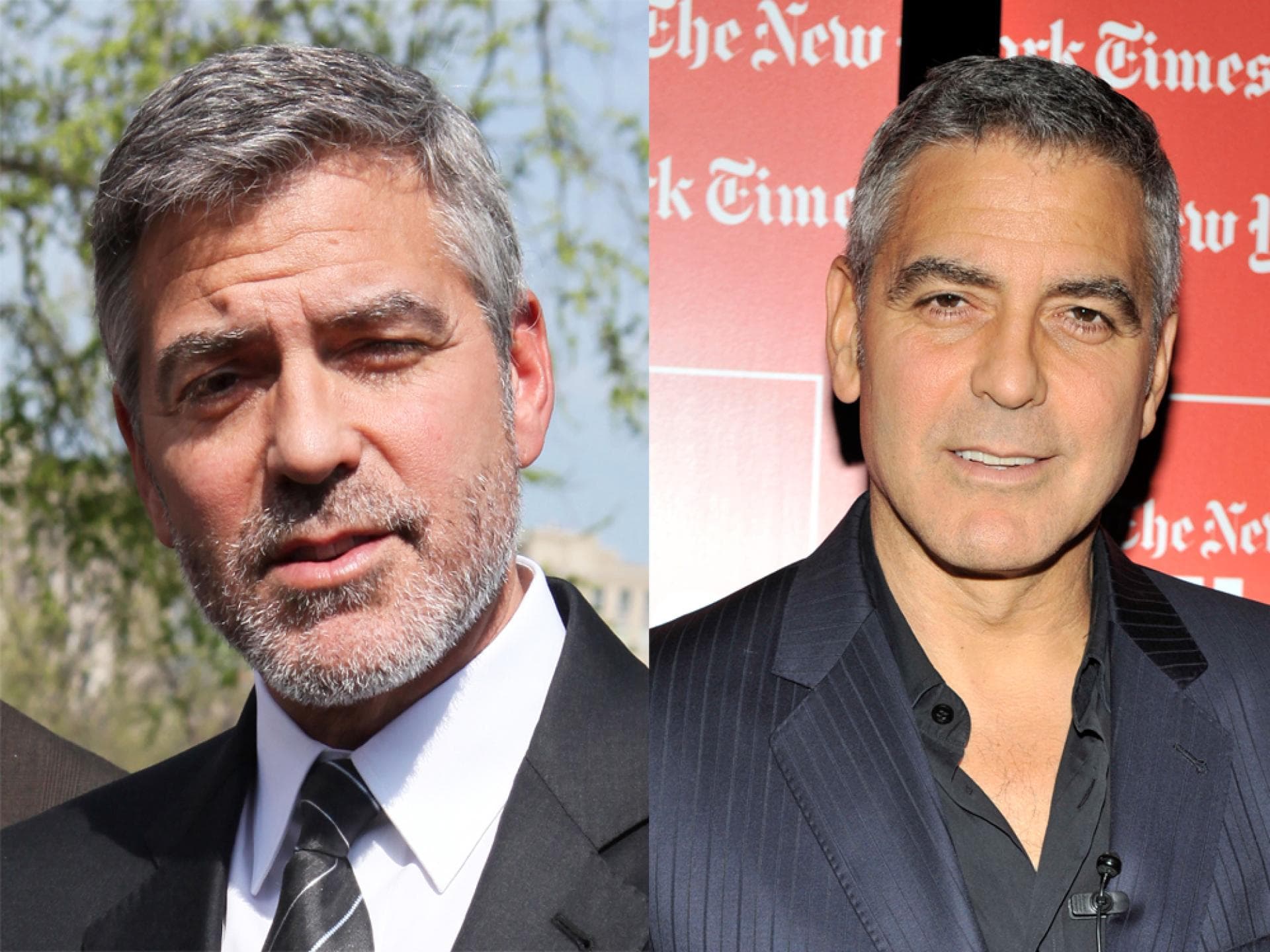 George Clooney - mit und ohne Bart 
