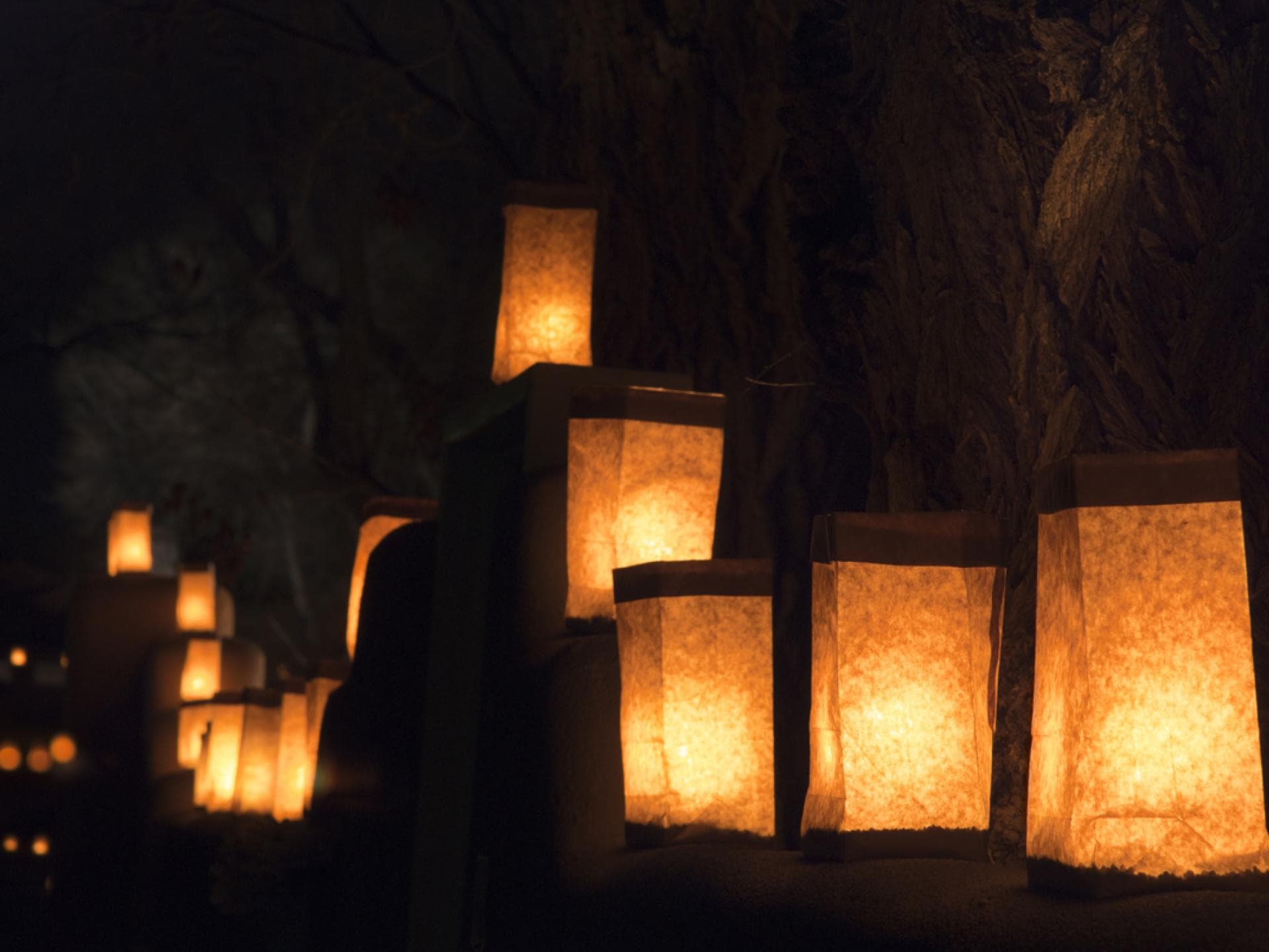 Lampions mit Kerzenlicht