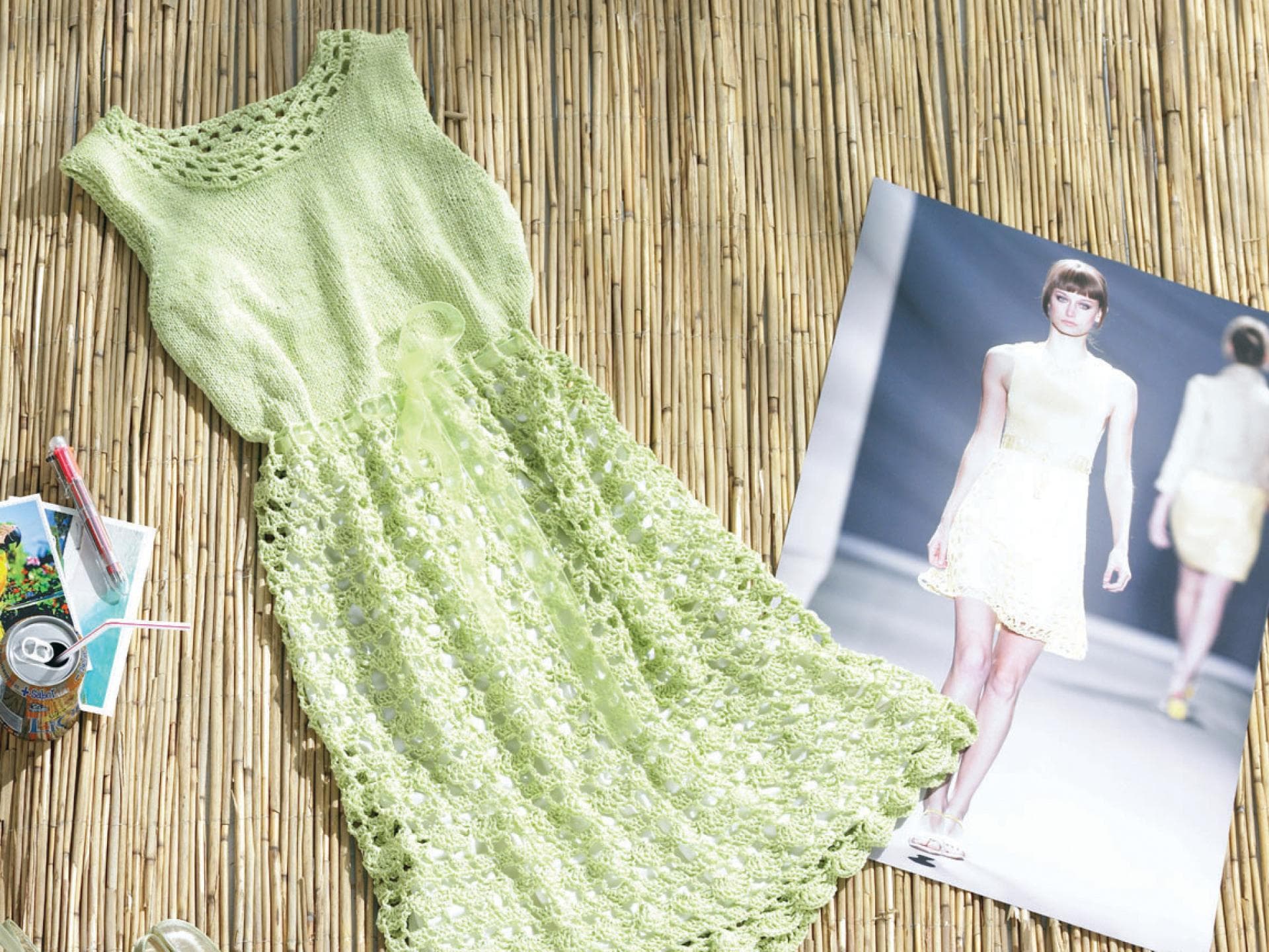 Strickanleitung Häkelkleid mit gestricktem Oberteil