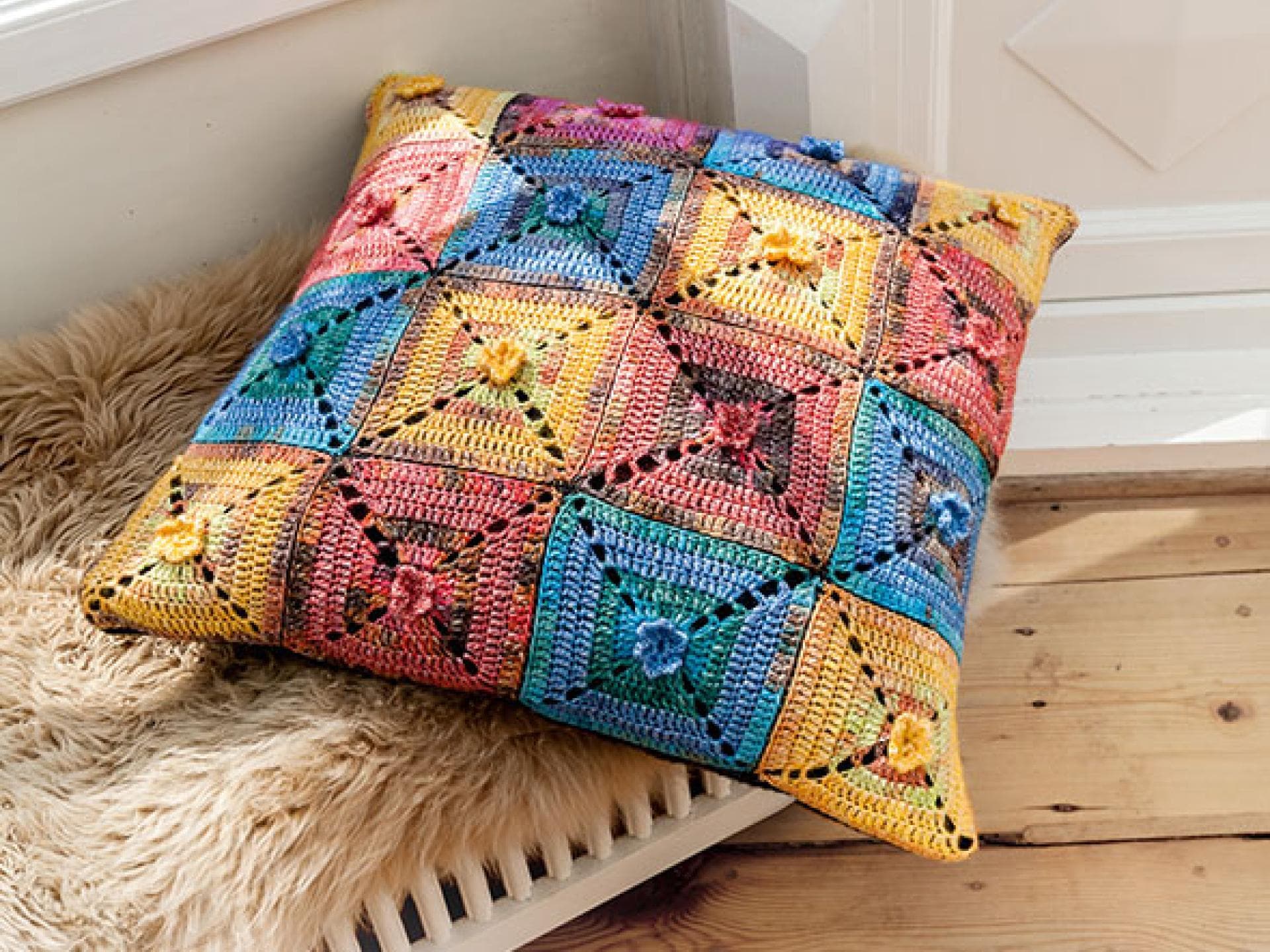 Häkelanleitung Patchwork Bodenkissen Häkelanleitung Patchwork Bodenkissen