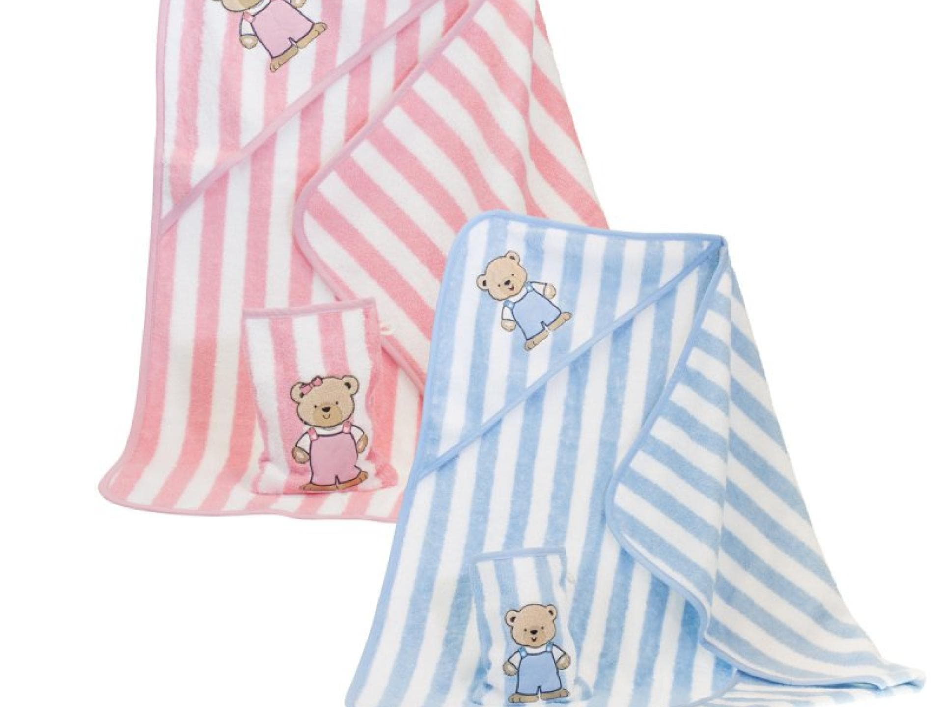 Handtuchset mit Teddyprint zur Taufe
