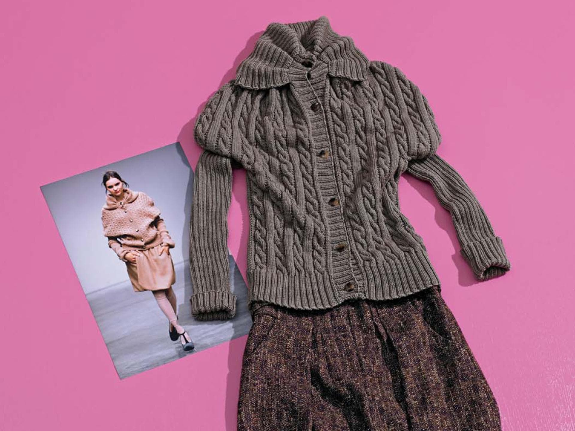 Strickanleitung Jacke mit Zopfmuster