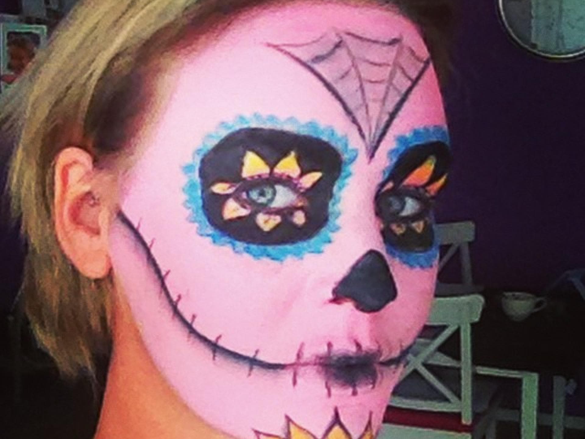 Bunt grundierter Sugar Skull