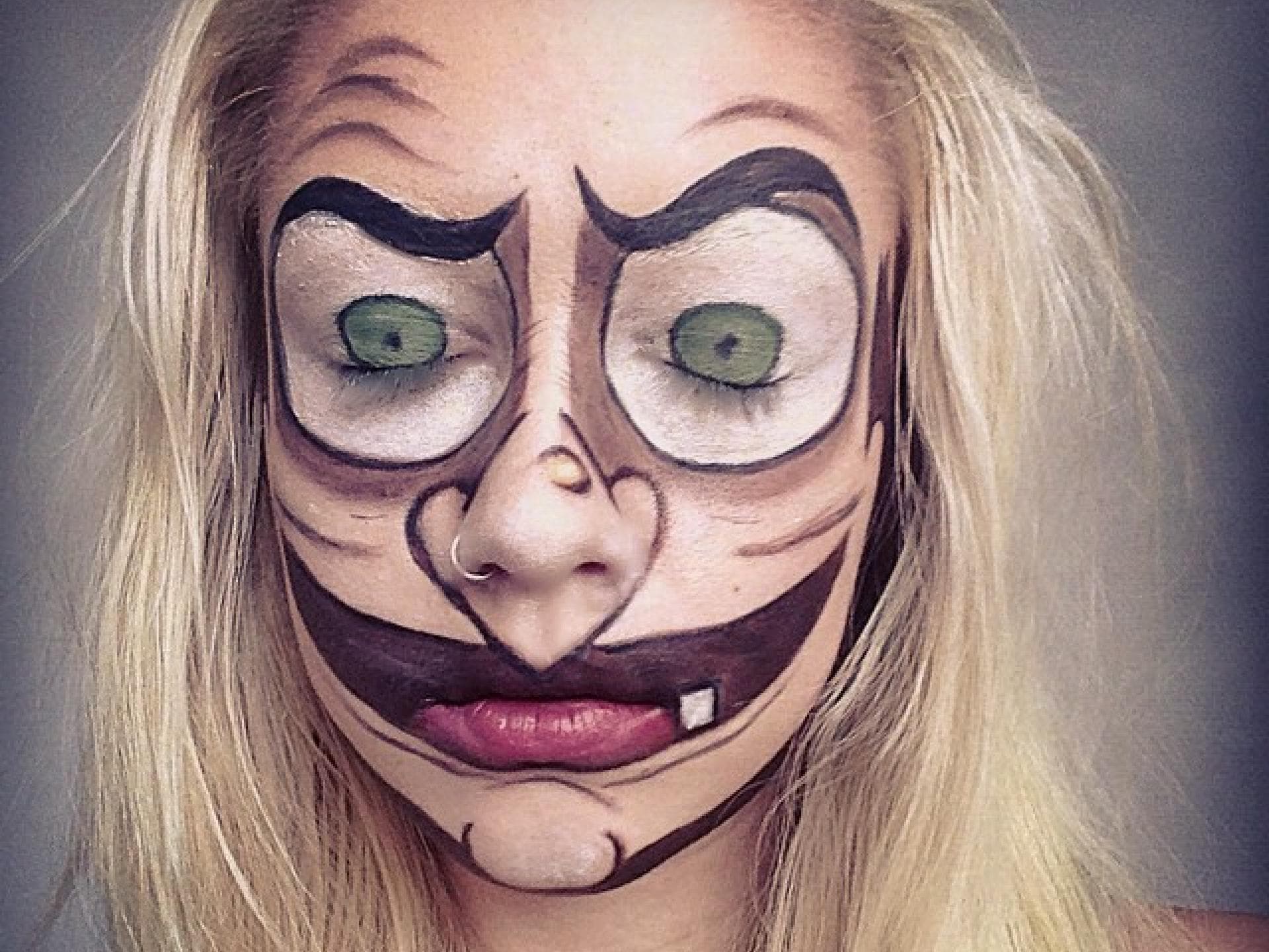 Hexen-Make-up zu Halloween