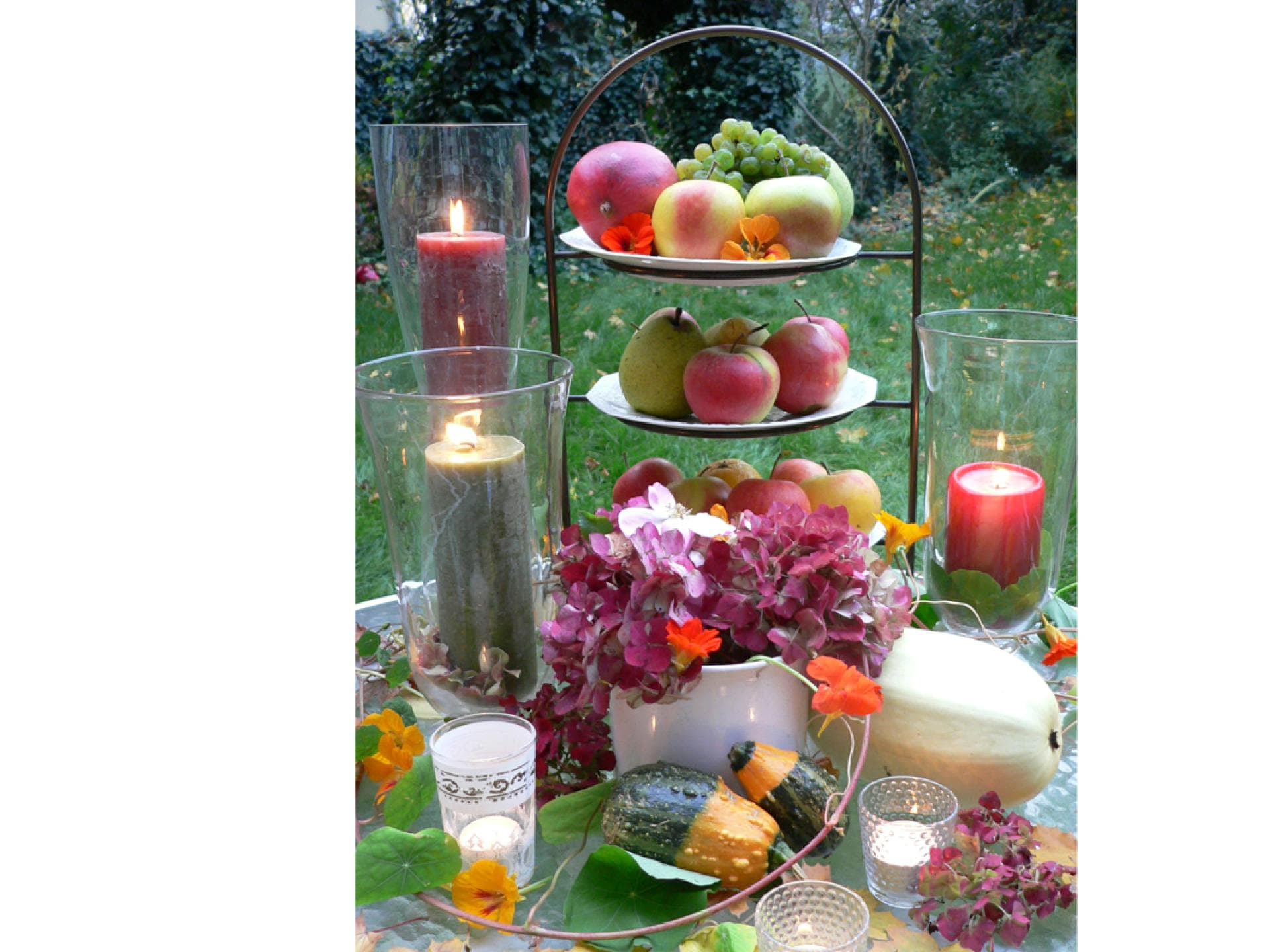 Kerzen-Obst-Deko