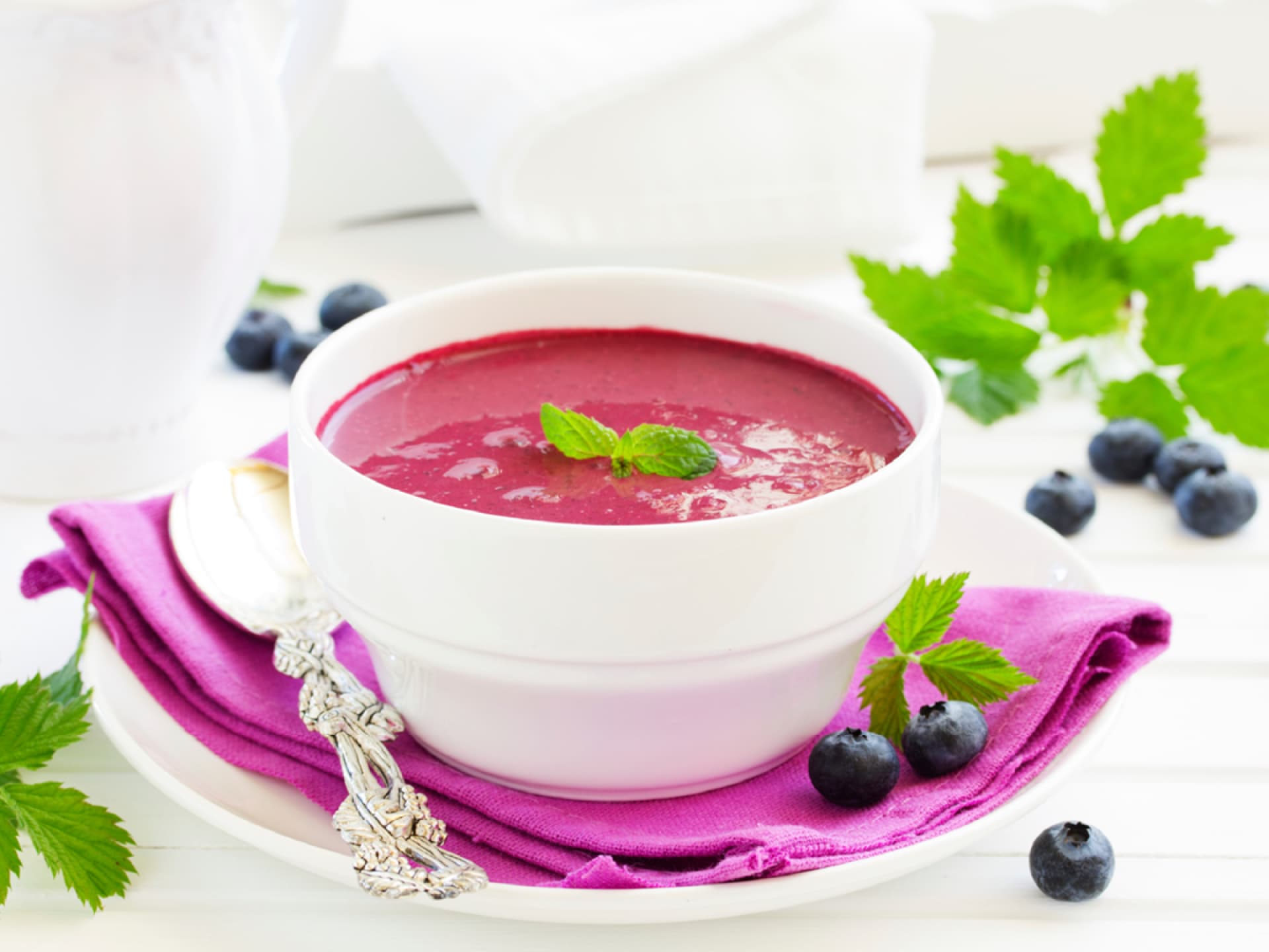 Fruchtsuppe aus Blaubeeren Blaubeeren als Suppe verarbeitet