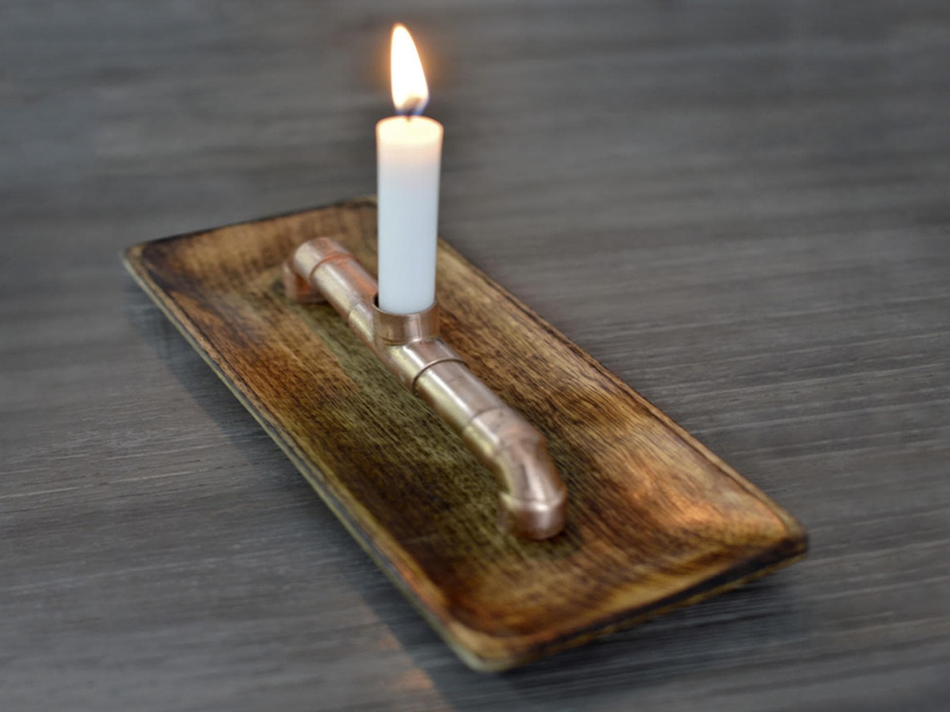 Schicker Kerzenständer aus Kupferrohren selber bauen 