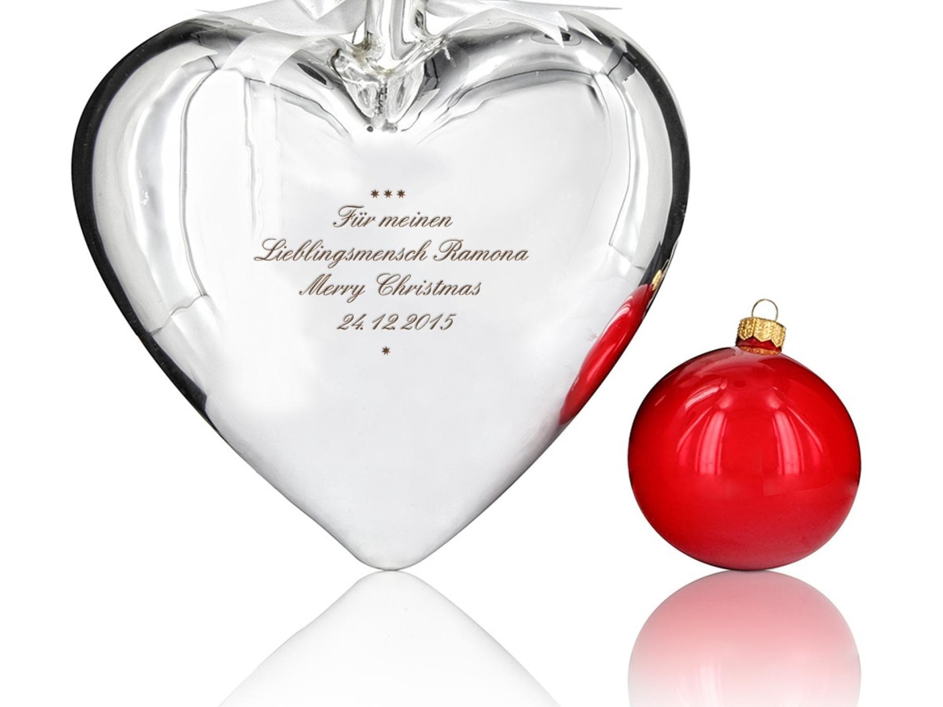 Liebesgeschenk: Glasherz mit Gravur