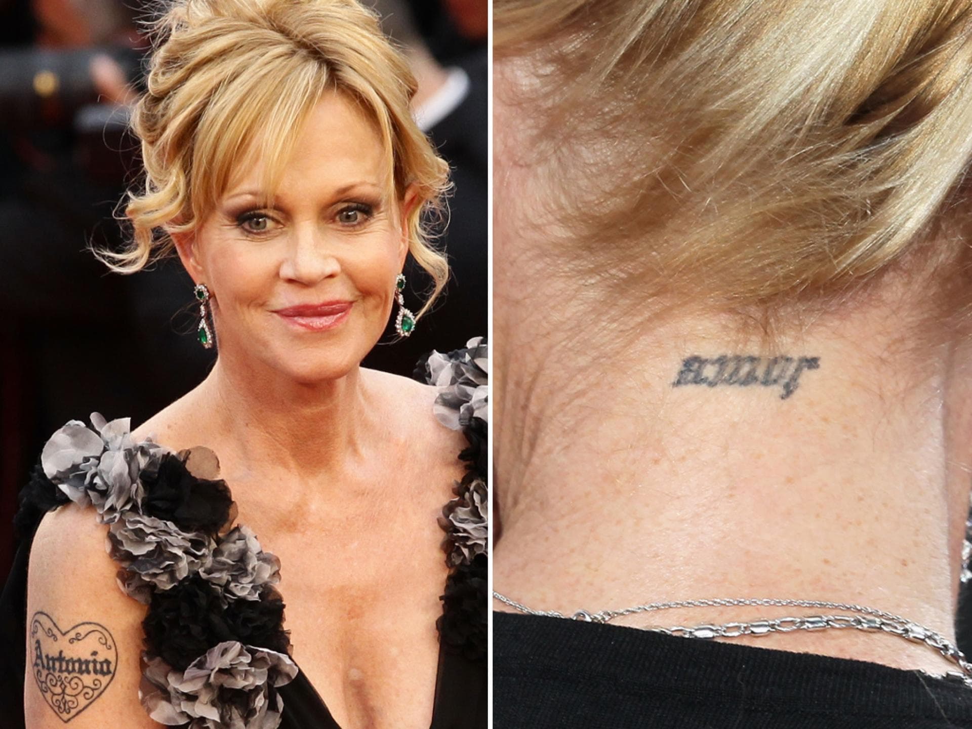 Melanie Griffith Tattoo Melanie Griffith mit Tattoo