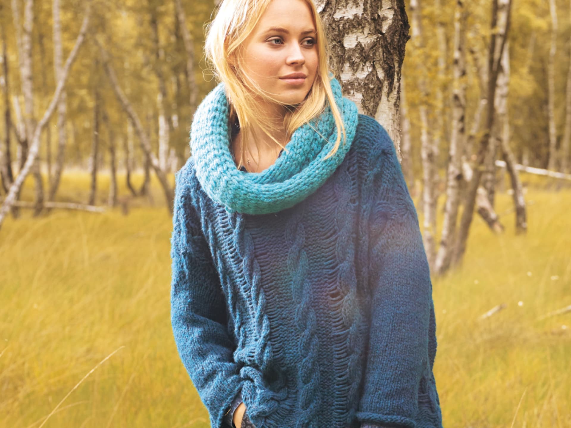 Mohair Zopfpulli Loopschal