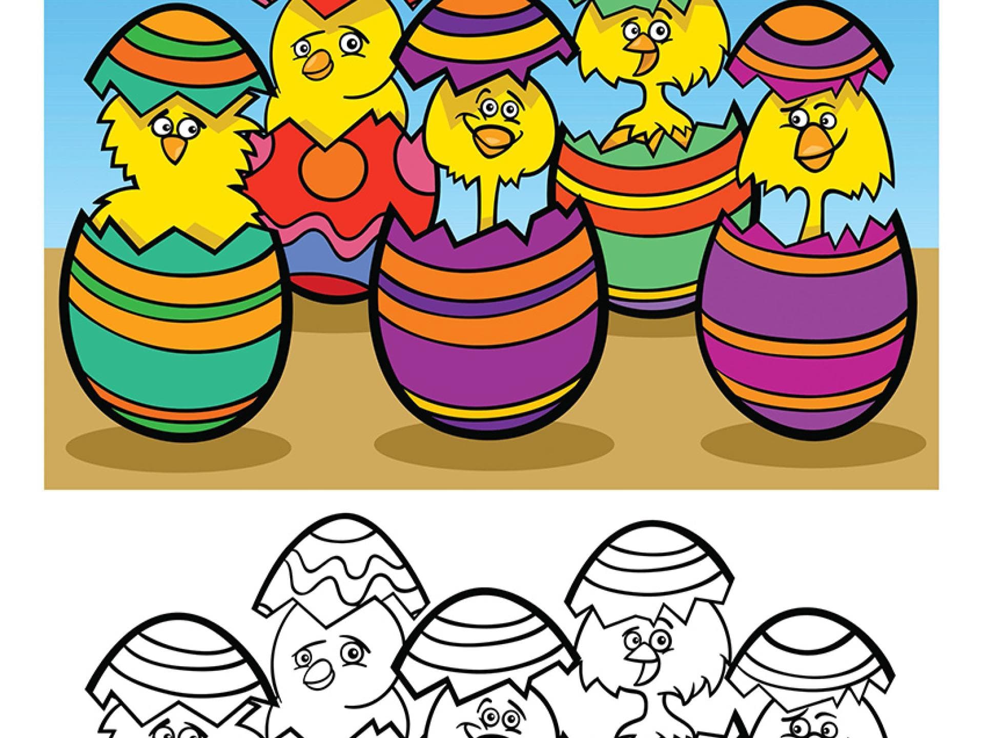 Malvorlage Kükenparade