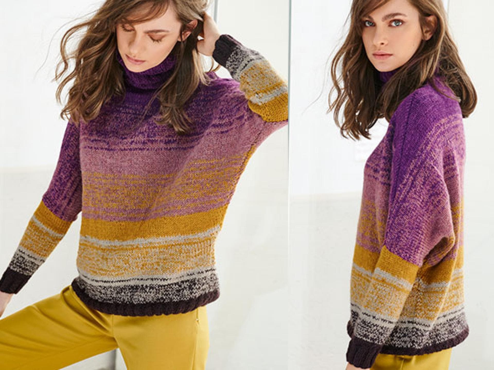 Ringelpullover mit Rollkragen