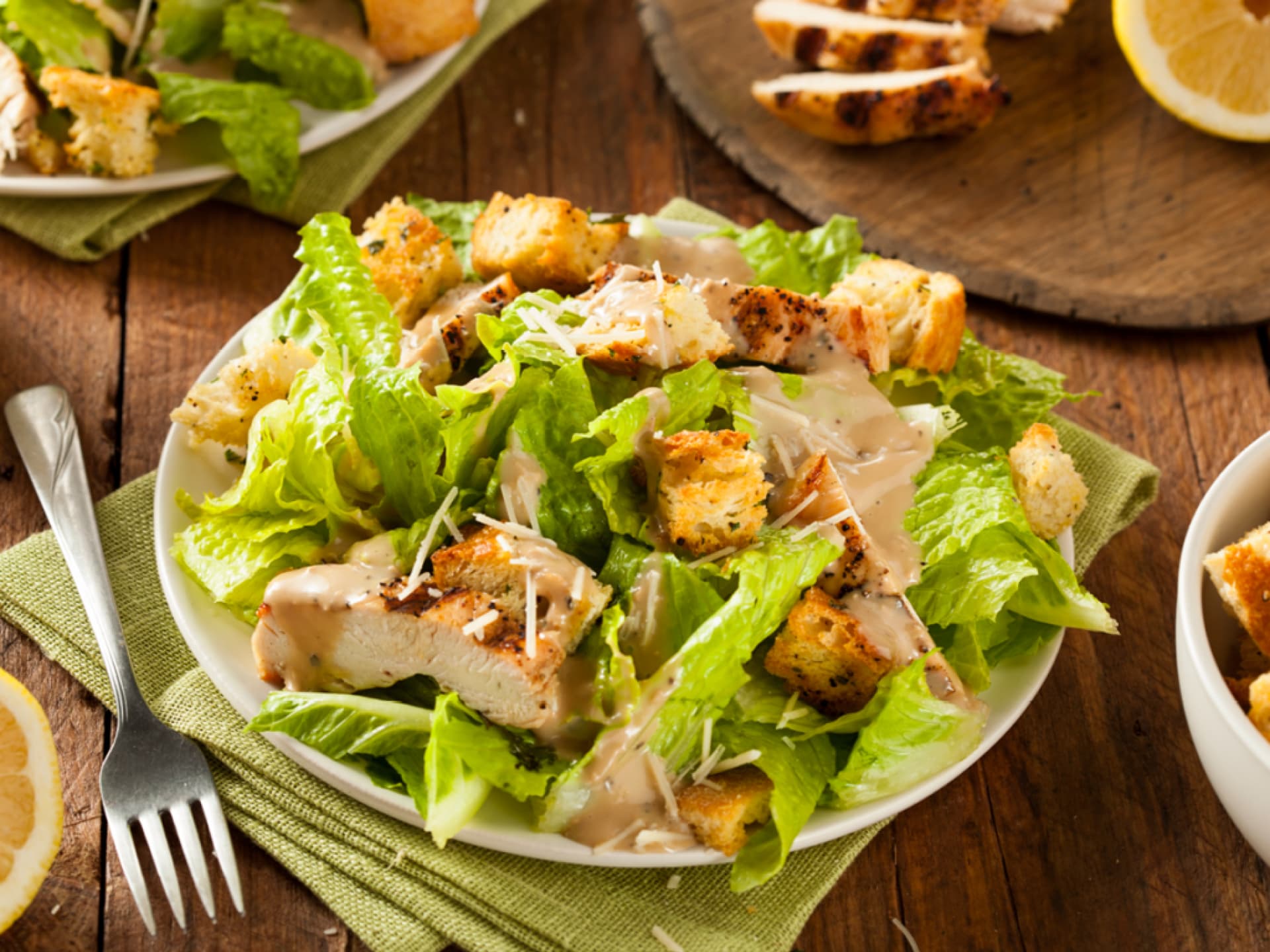 Ceasar Salad mit Hähnchenbruststreifen