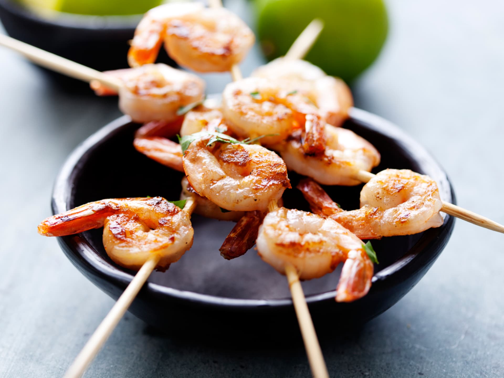 Gegrillte Shrimps Garnelenspieße