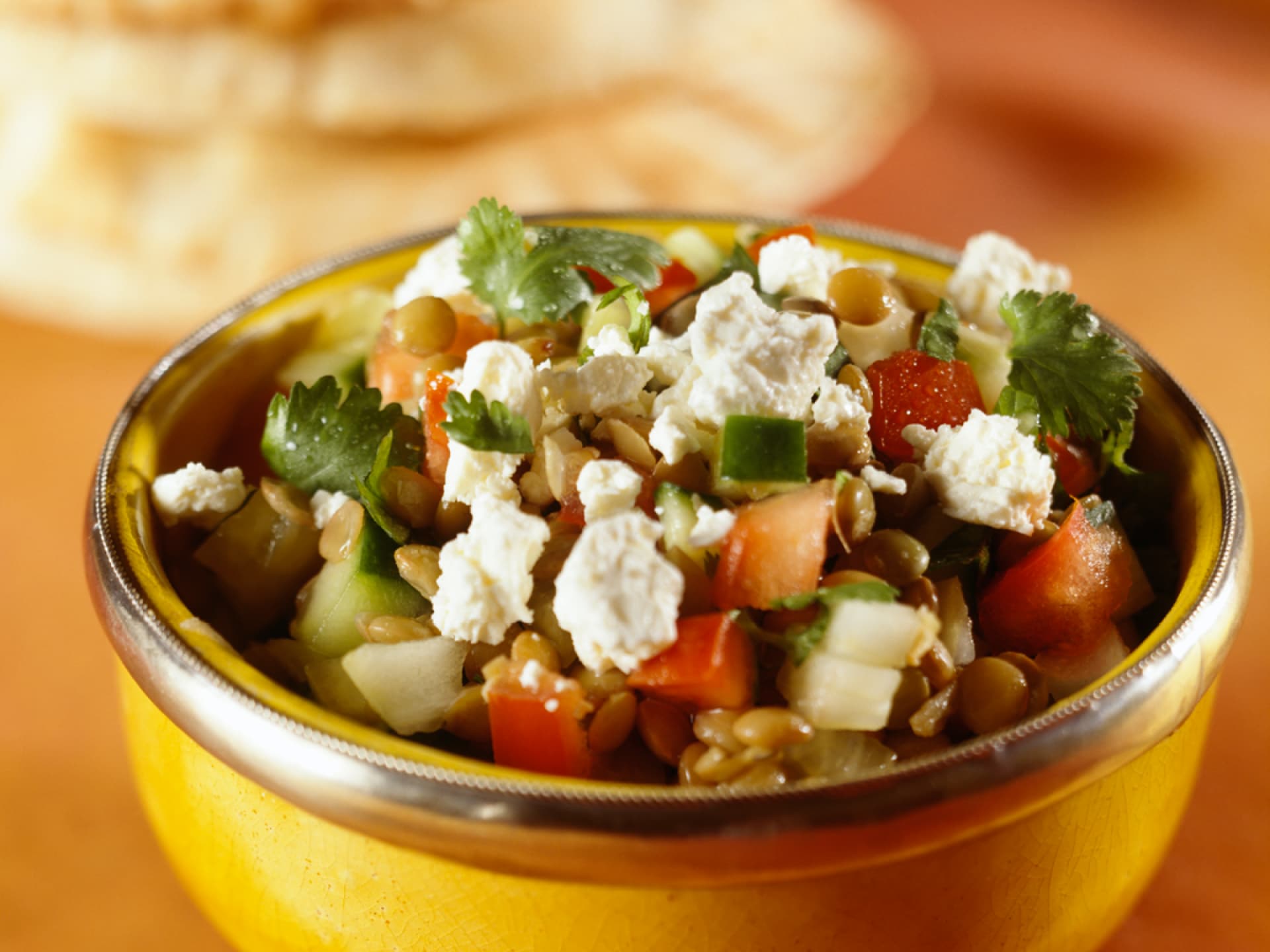 Salat aus Linsen und Feta