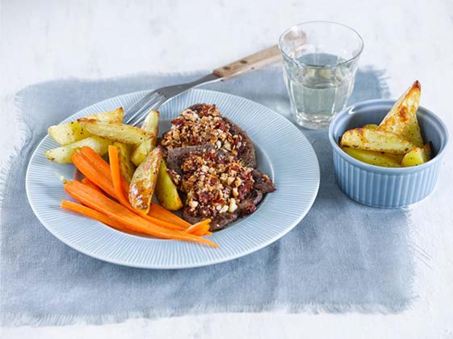 Rezept Rinderschnitzel mit Nusskruste