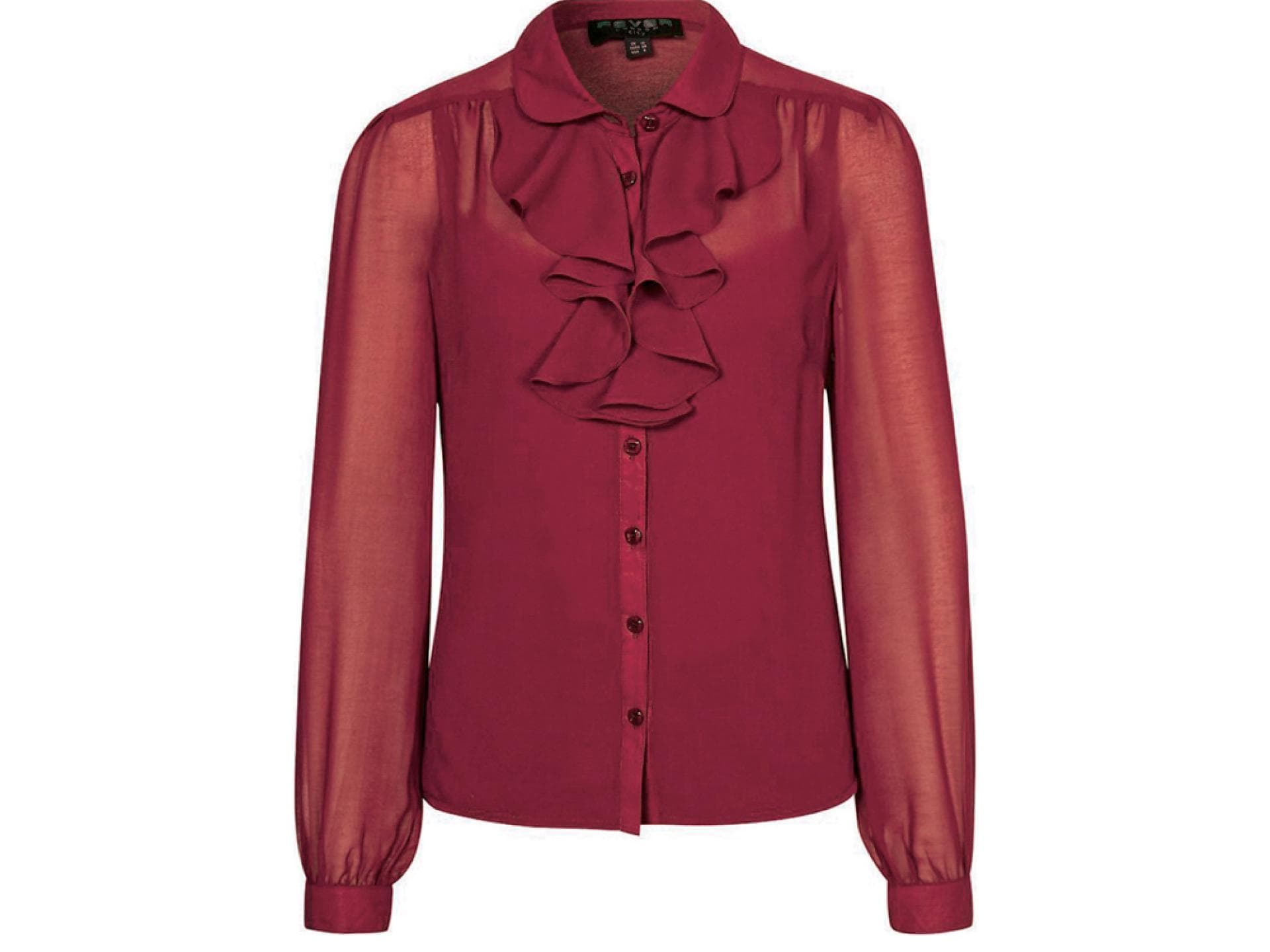 Schluppen Chiffon Bluse Bordeaux Fever London Schluppen Chiffon Bluse Bordeaux Fever London