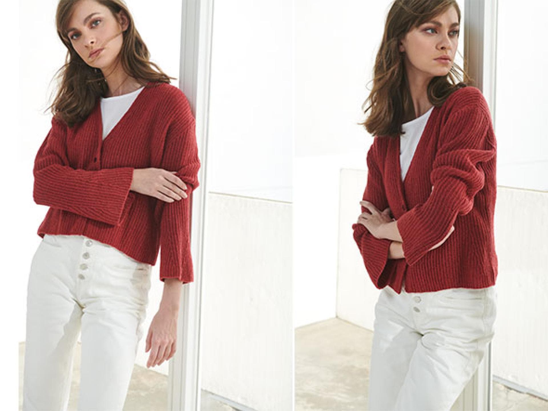 Rote Cashmere-Jacke