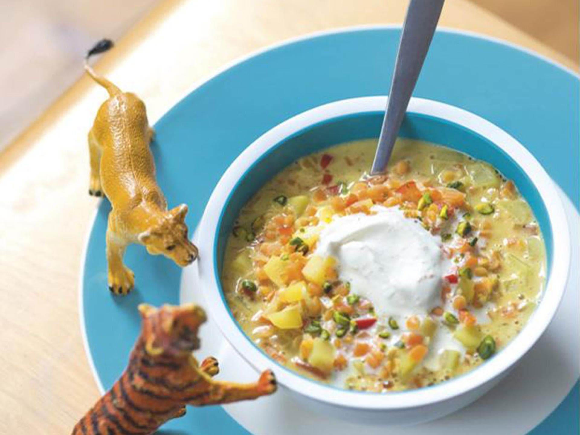 Vegane Linsen-Curry-Suppe mit Kokossahne - ein Genuss für Jung und Alt