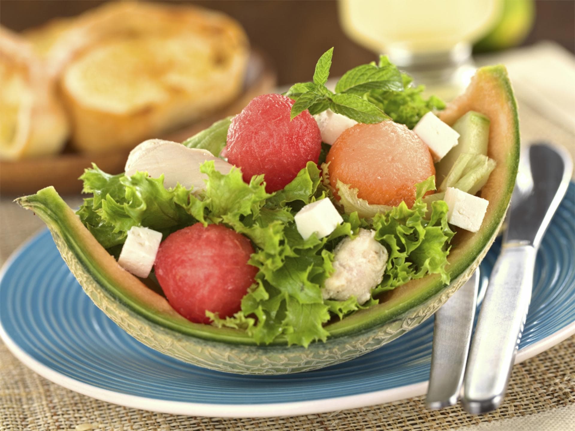 Salat - Pfiffiger, knackiger und leckerer Asia Melonensalat einfach zubereitet