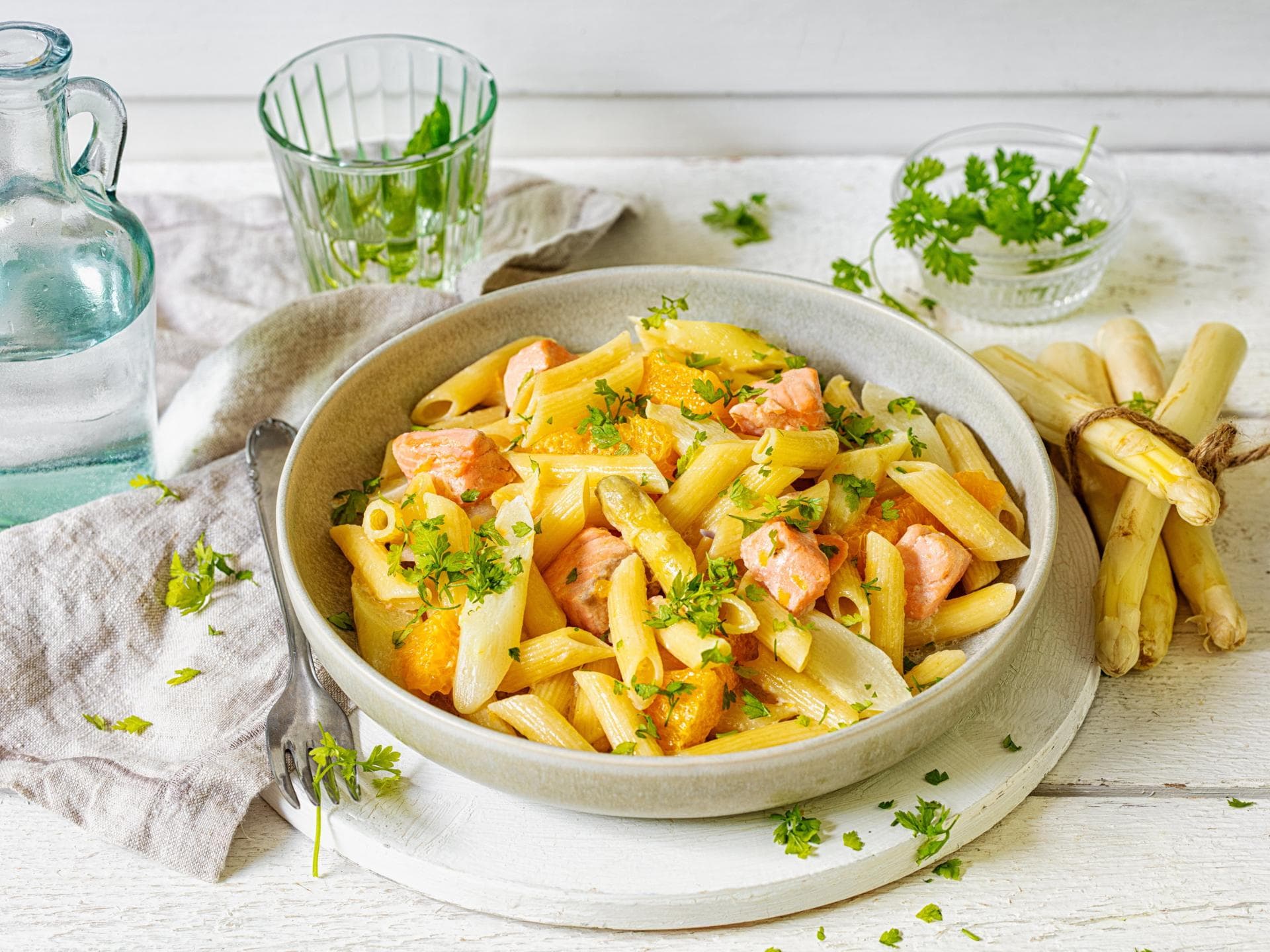 Lachs-Spargel-Pasta