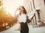 Businessfrau in Eile