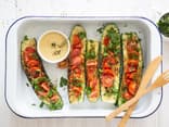 Vegane gefüllte Zucchini 