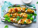 Vegetarische gefüllte Zucchini 