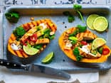 Gegrillte Papaya mit Hähnchen 