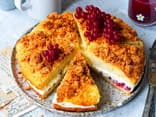 Streusel-BIenenstich mit Johannisbeeren 