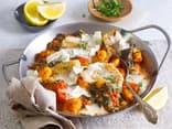 Gnocchi-Spinatpfanne mit Fisch 